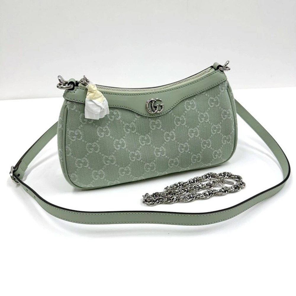 Gucci Ophidia Shoulder Bag Double GG Supreme Pale Green